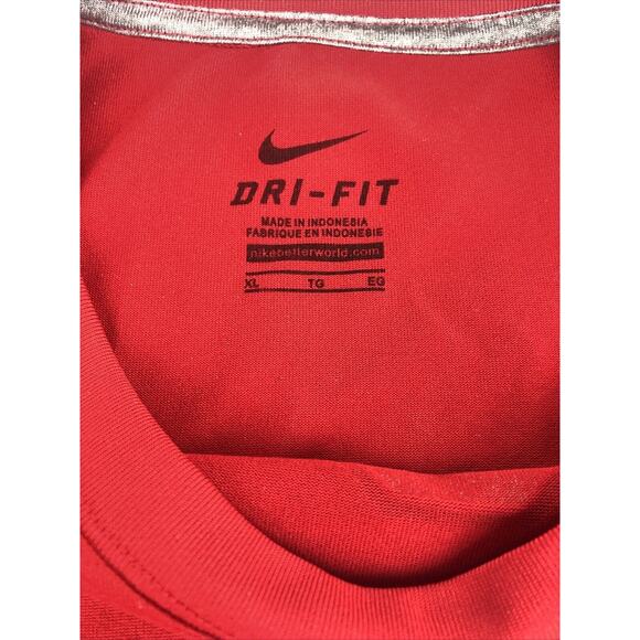 Nike Ohio State Buckeyes Men's Shirt XL Dri Fit Short Sleeve Red OSU Football - Picture 5 of 10